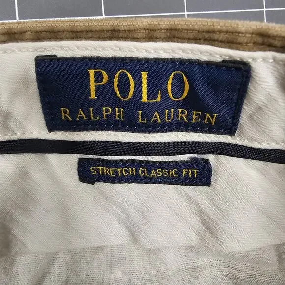 Polo Ralph Lauren Pants Mens 36x32 Corduroy Tan Khaki Preppy Utility Workwear - Picture 6 of 16